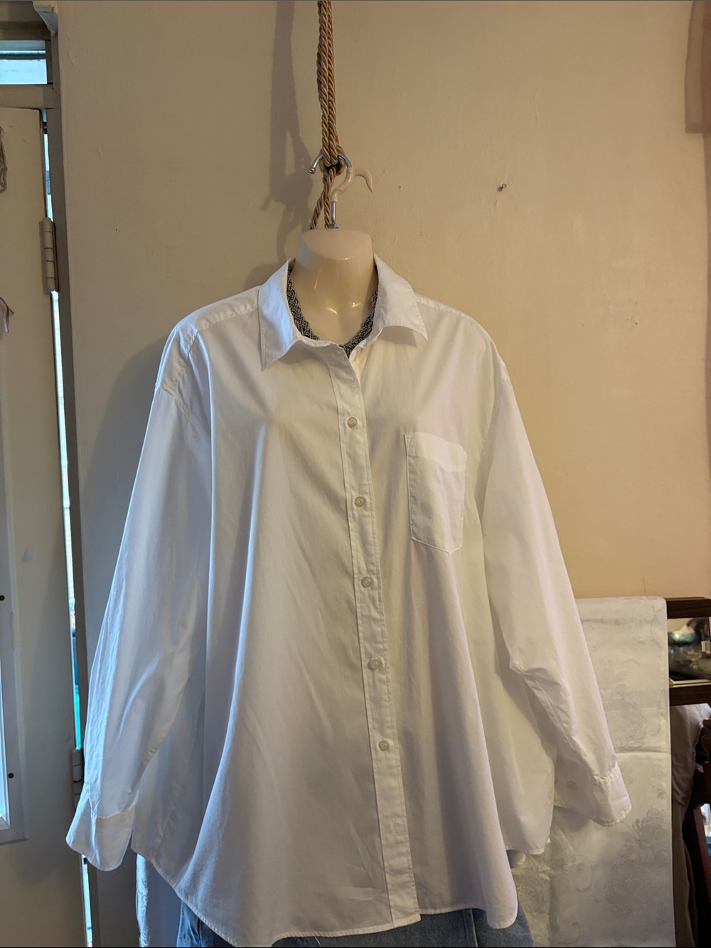 GAP Oversized White Button-Down Shirt. Cotton